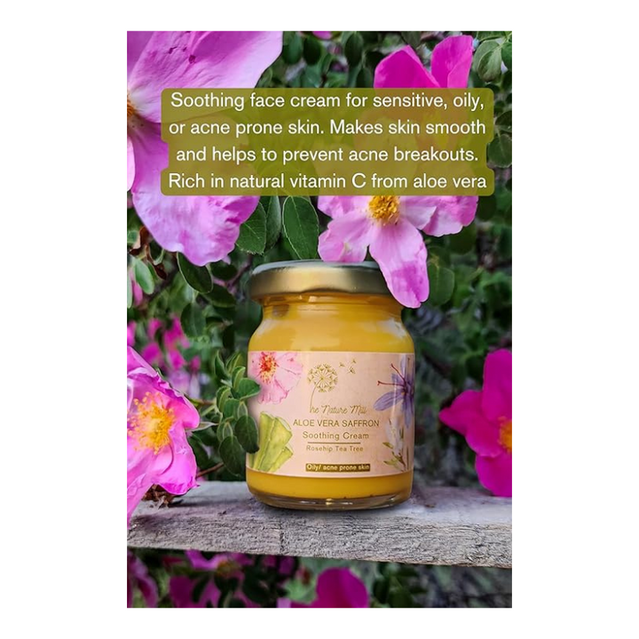 The Nature Mill Aloe Vera Saffron Soothing Cream with Rosehip Tea Tree - 50 gms