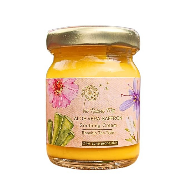 The Nature Mill Aloe Vera Saffron Soothing Cream with Rosehip Tea Tree - 50 gms