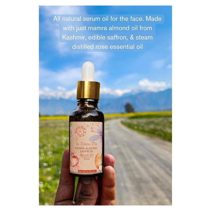 The Nature Mill Mamra Almond Saffron Serum Oil Rose - 30 ml