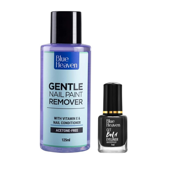 Blue Heaven Gentle Nail Paint Remover & Get Bold Matte Finish Eyeliner Combo