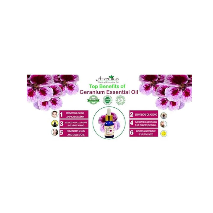 Arvedikas Natural Geranium Essential Oil - 15 ml