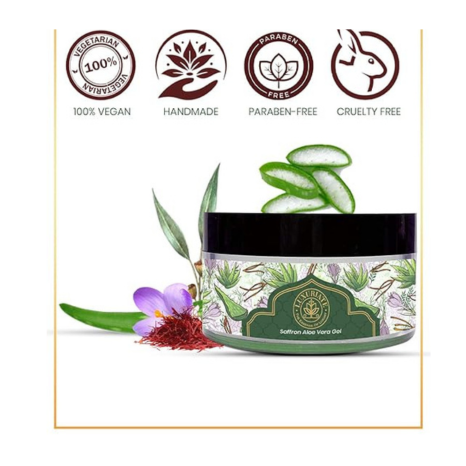 Luxuriate Pure Natural Organic Aloe Vera Saffron Strands Gel - 100 gms