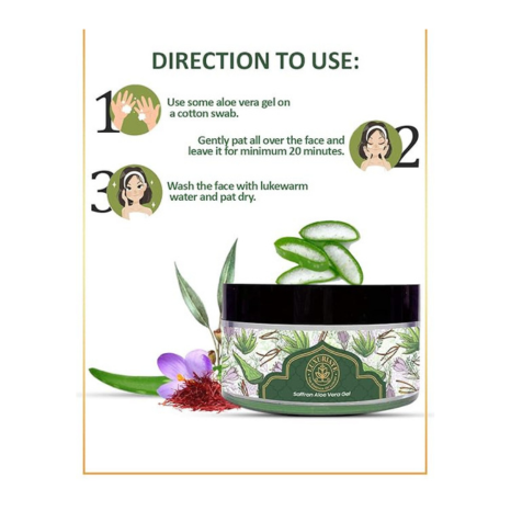 Luxuriate Pure Natural Organic Aloe Vera Saffron Strands Gel - 100 gms