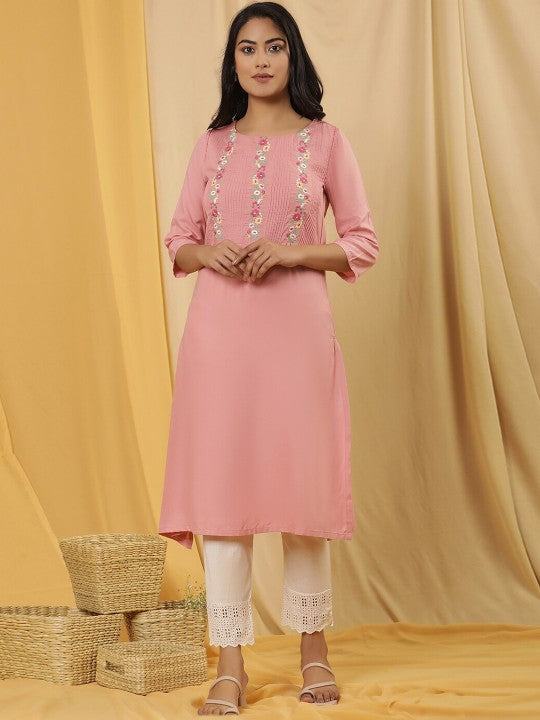 W Ethnic Motifs Empire Thread Work Kurta with Trouser