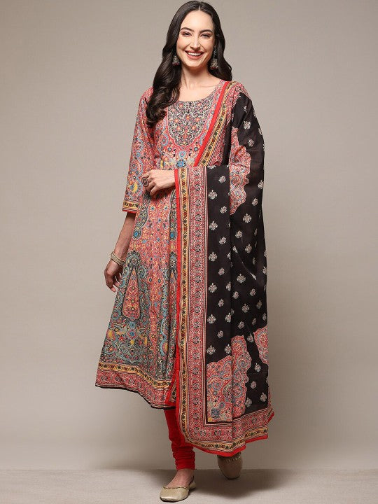 Biba Ethnic Motifs Printed Kurta with Leggings & Dupatta