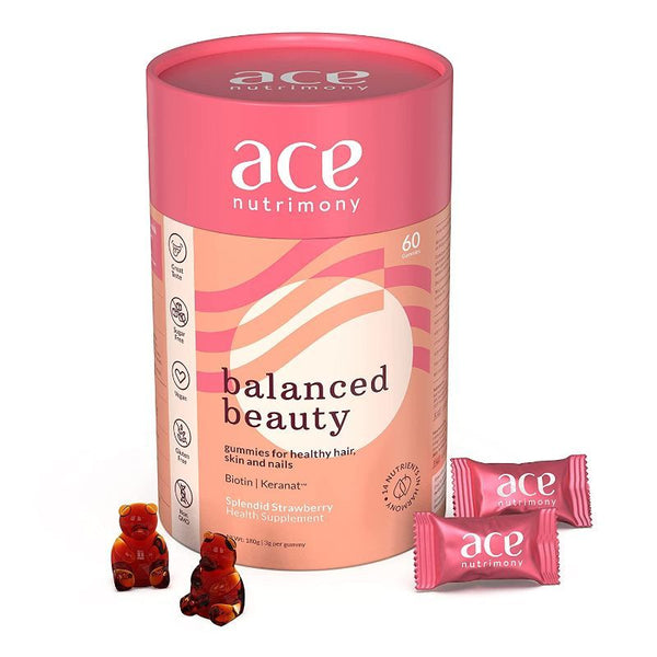 Ace Nutrimony Balanced Beauty Biotin Gummies For Hair Skin & Nail - 60 gummies