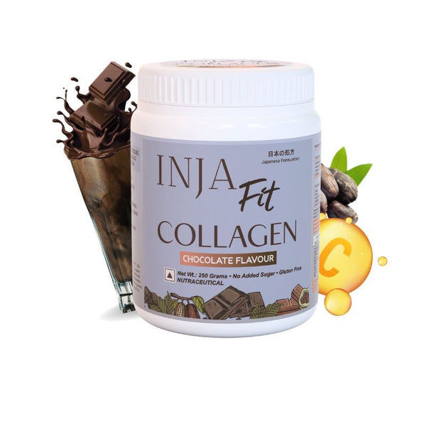 Inja Fit Marine Collagen With Vit C & Glucosamine Chocolate Flavour - 250 gms