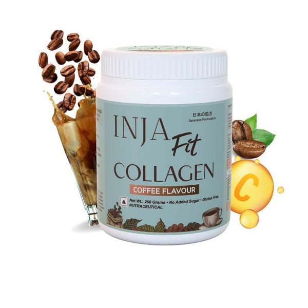 Inja Fit Marine Collagen With Vit C & Glucosamine Coffee Flavour - 250 gms