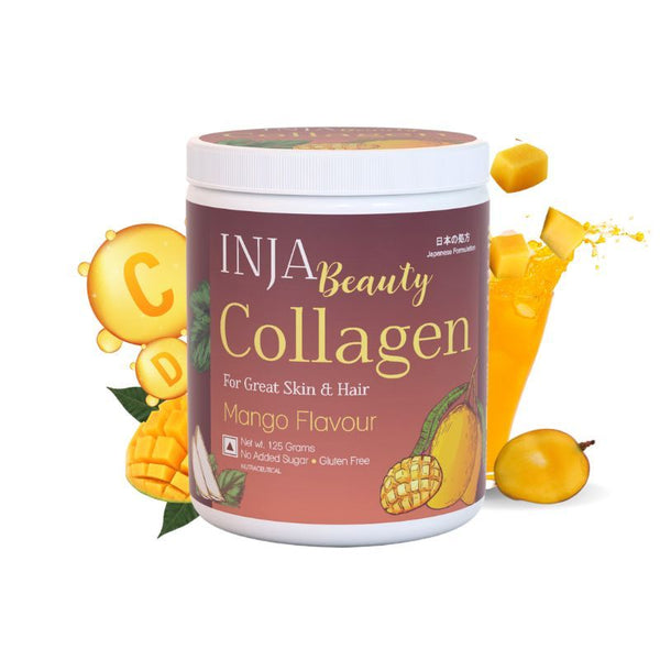 Inja Beauty Collagen For Skin Hair & Nails - Mango Flavour - 125 gms
