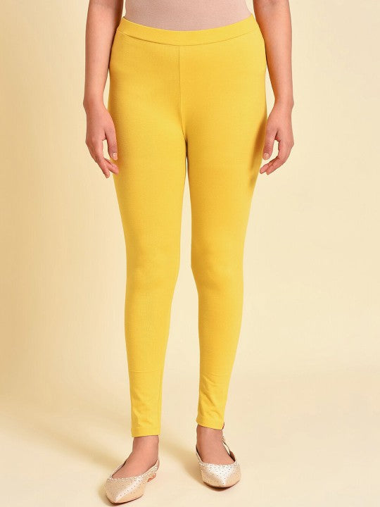 W Women Ankle-Length Leggings - Yellow