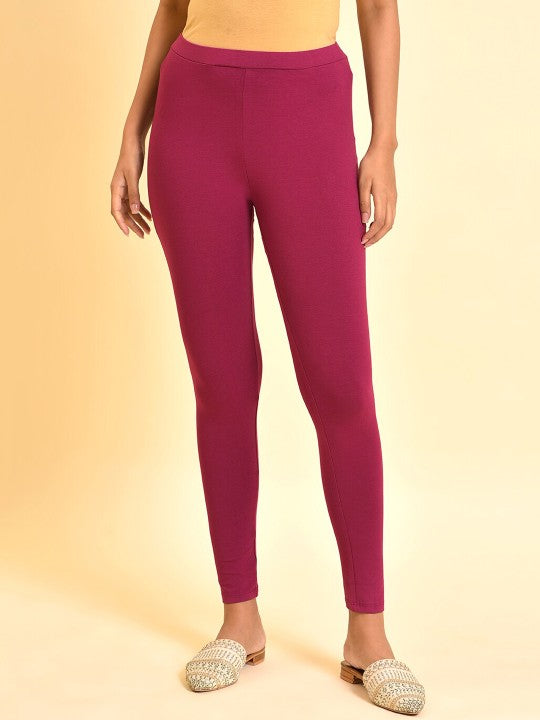 W Ankle Length Leggings - Purple