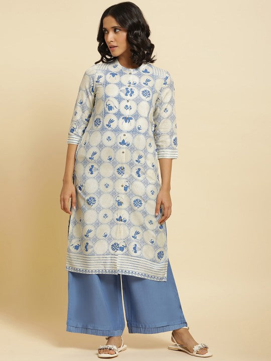 W Ethnic Motifs Printed Kurta with Trousers