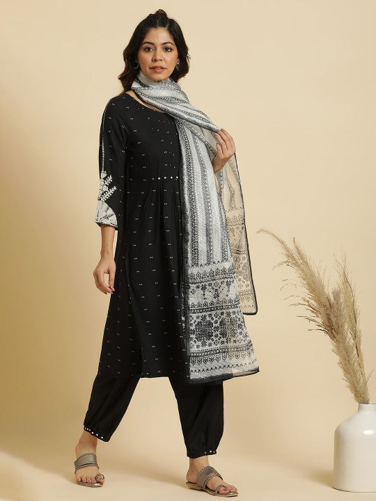 W Off Striped Kota Dupatta