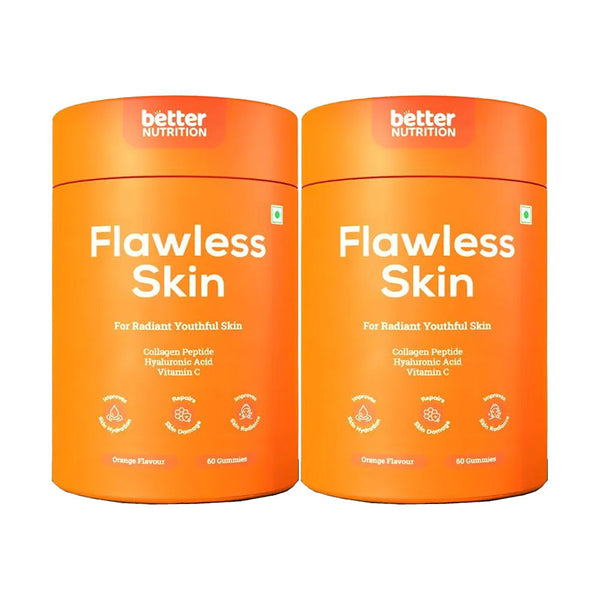 Better Nutrition Flawless Gummies - Orange Flavour Pack of 2 - 60 Gummies