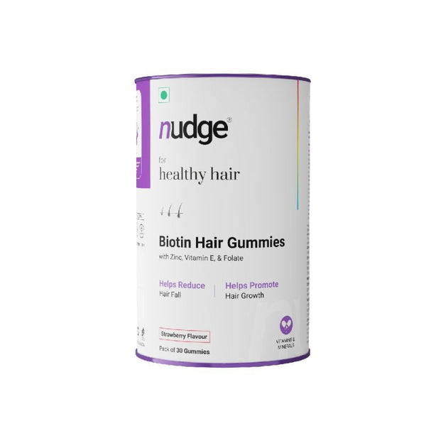 Nudge Biotin Hair Gummies - Strawberry Flavour - 30 gummies