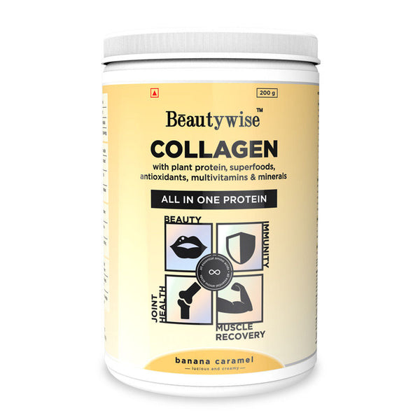 Beautywise All In One Collagen Proteins Banana Caramel - 200 gms