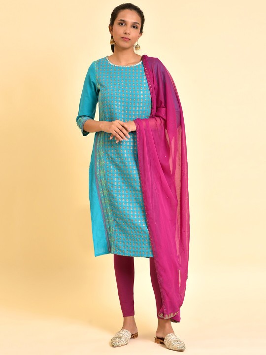 W Embellished Dupatta With Zari