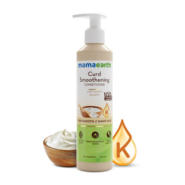 Mamaearth Curd Smoothening Conditioner with Curd & Keratin for Smooth & Shiny Hair – 250 ml
