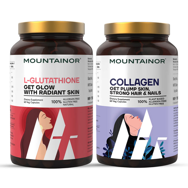 Mountainor L-Glutathione + Collagen Capsules For Skin Health Combo