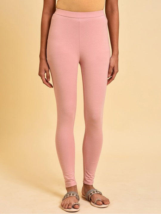 W Ankle Length Leggings - Blush Pink