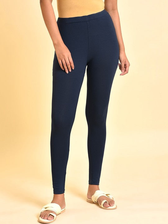 W Ankle Length Leggings - Blue