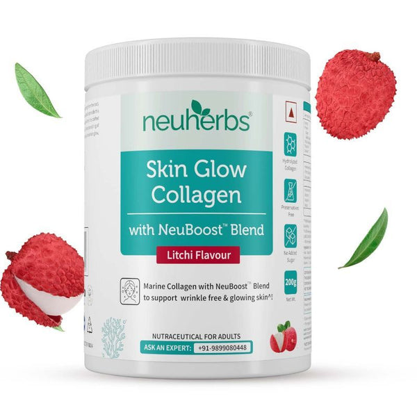 Neuherbs Skin Glow Collagen Litchi Flavour - 200 gms