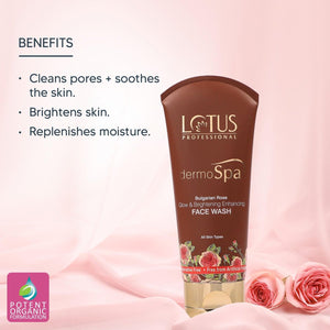 Lotus Professional Dermo Spa Bulgarian Rose Glow & Brightening Enhancing Face Wash - 80 gms