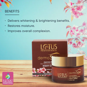 Lotus Professional Dermo Spa Japanese Sakura Skin Whitening Nourishing Night Crème - 50 gms