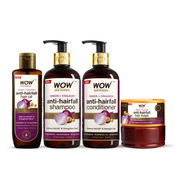 Wow Skin Science Onion Black Seed Oil Hair Care Ultimate 4 Kit