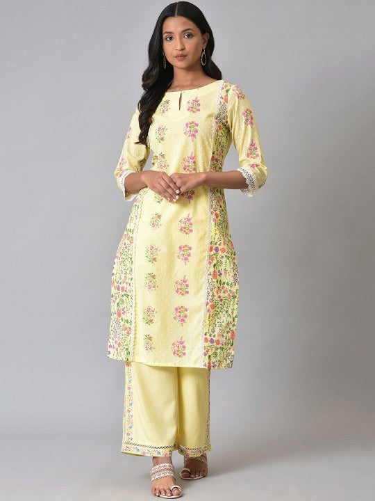 W Floral Printed Pure Cotton Kurta