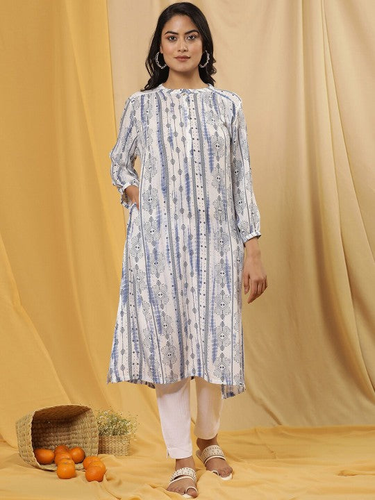 W Geometric Printed Regular Kurta with Trousers