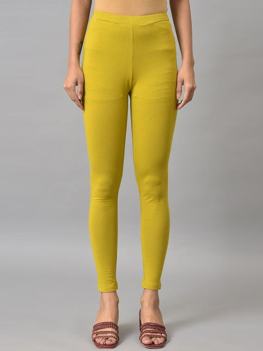 W Mid Rise Slim-Fit Ankle-Length Legging - Lime Green