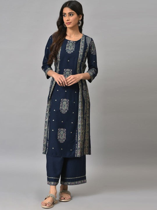W Women Ethnic Motifs Printed Kurta with Palazzos