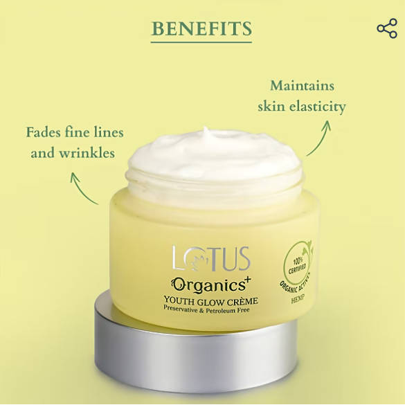 Lotus Organics+ Hemp Youth Glow Crème