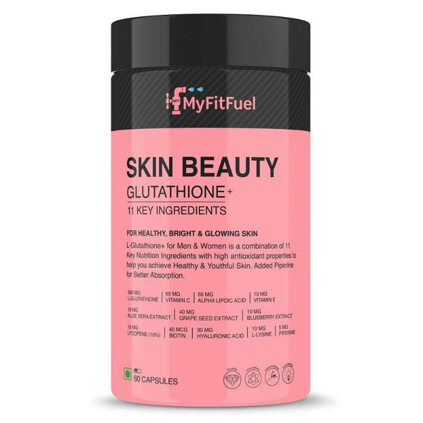 MyFitFuel Skin Beauty Glutathione + Lycopene Vitamin C & E Hyaluronic Acid Biotin Caps