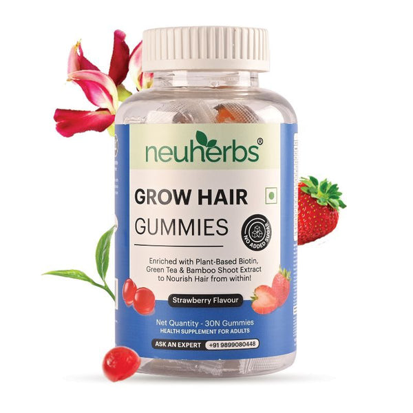 Neuherbs Grow Hair Gummies - Strawberry - 30 gummies