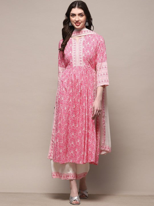 Biba Women Ethnic Motifs Printed Regular Kurta with Palazzos & With Dupatta