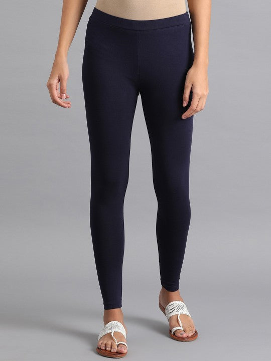 W Ankle Length Leggings - Navy Blue