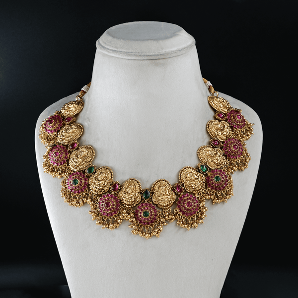 Temple Lakshmi Heavy Necklace Set