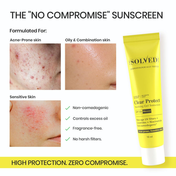 The Solved Skin Clear Protect Sunscreen SPF 50+ PA++++ New Gen UV Filt ...