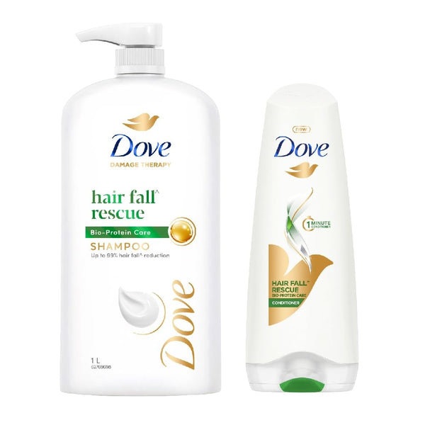 Dove Hair Fall Rescue Shampoo 1L & Conditioner 335 ml (Combo Pack)