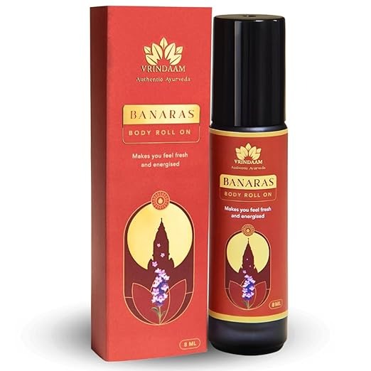 Vrindaam Banaras Natural Ayurvedic Body Roll On - 8 ml
