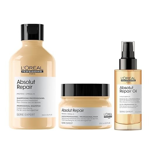 L'Oreal Professionnel Absolut Repair Shampoo with Hair Mask &  Hair Serum - 640 ml