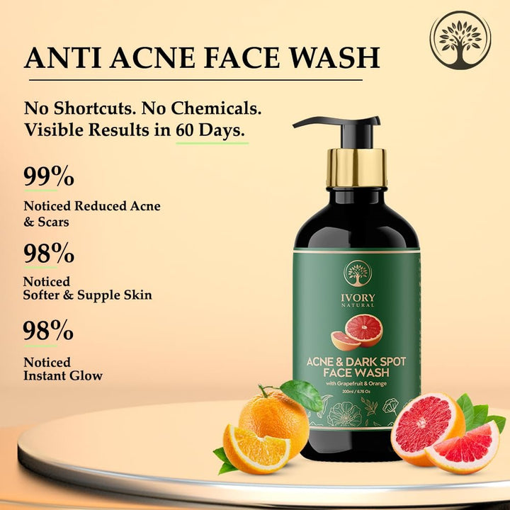 Ivory Natural Acne & Dark Spot Face Wash - 200 ml – Veeha Beauty