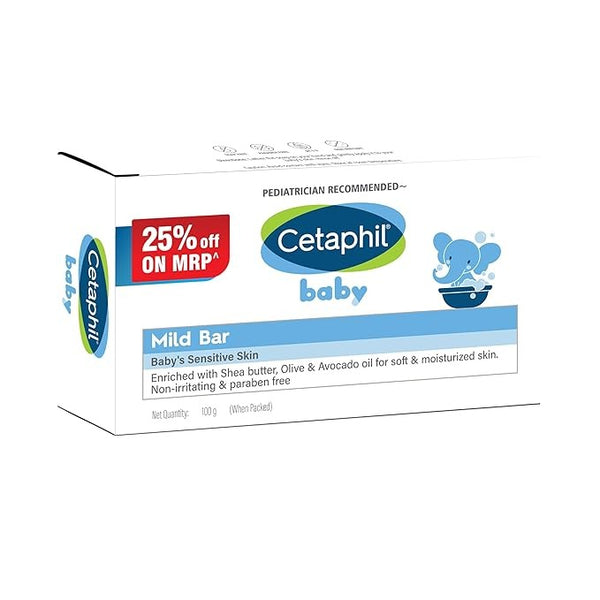Cetaphil Baby Mild Bar for Face and Body - 100 gms (Pack of 4)