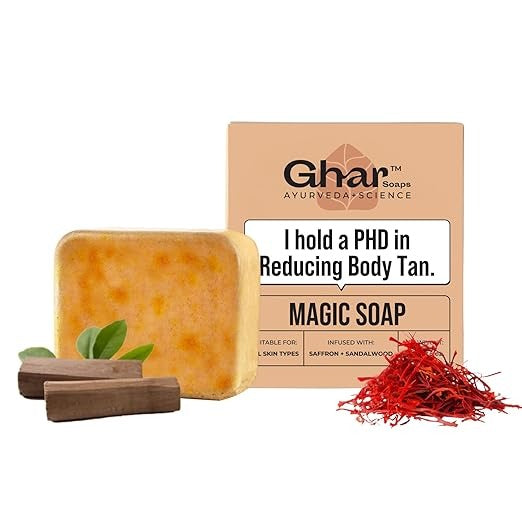 Ghar Soaps Magic Soap (Sandal Wood and Saffron Soap) - 100 gms