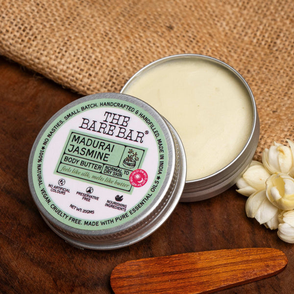 The Bare Bar Madurai Jasmine Body Butter for Dry Skin - 100 gms