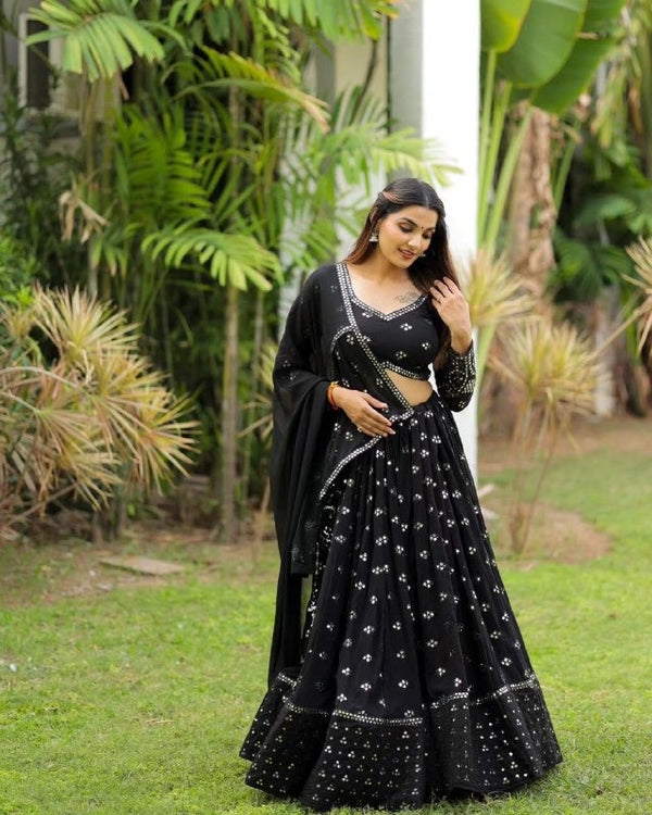 Elegant Charm in Black Traditional Grace with Modern Sparkle