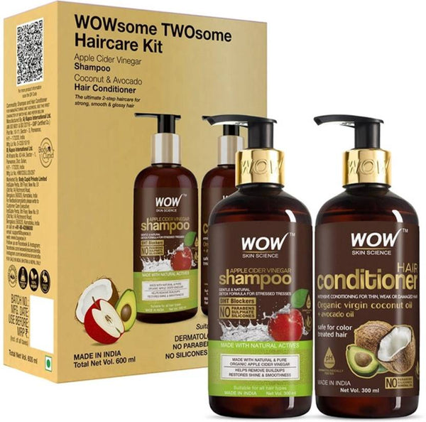 Wow Skin Science Apple Cider Vinegar Shampoo and Hair Conditioner Combo