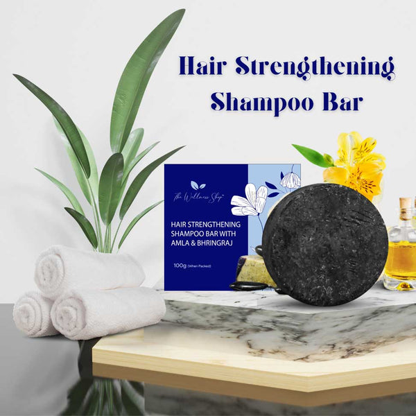 The Wellness Shop Hair Strengthening Shampoo Bar with Amla & Bhringraj - 100 gms